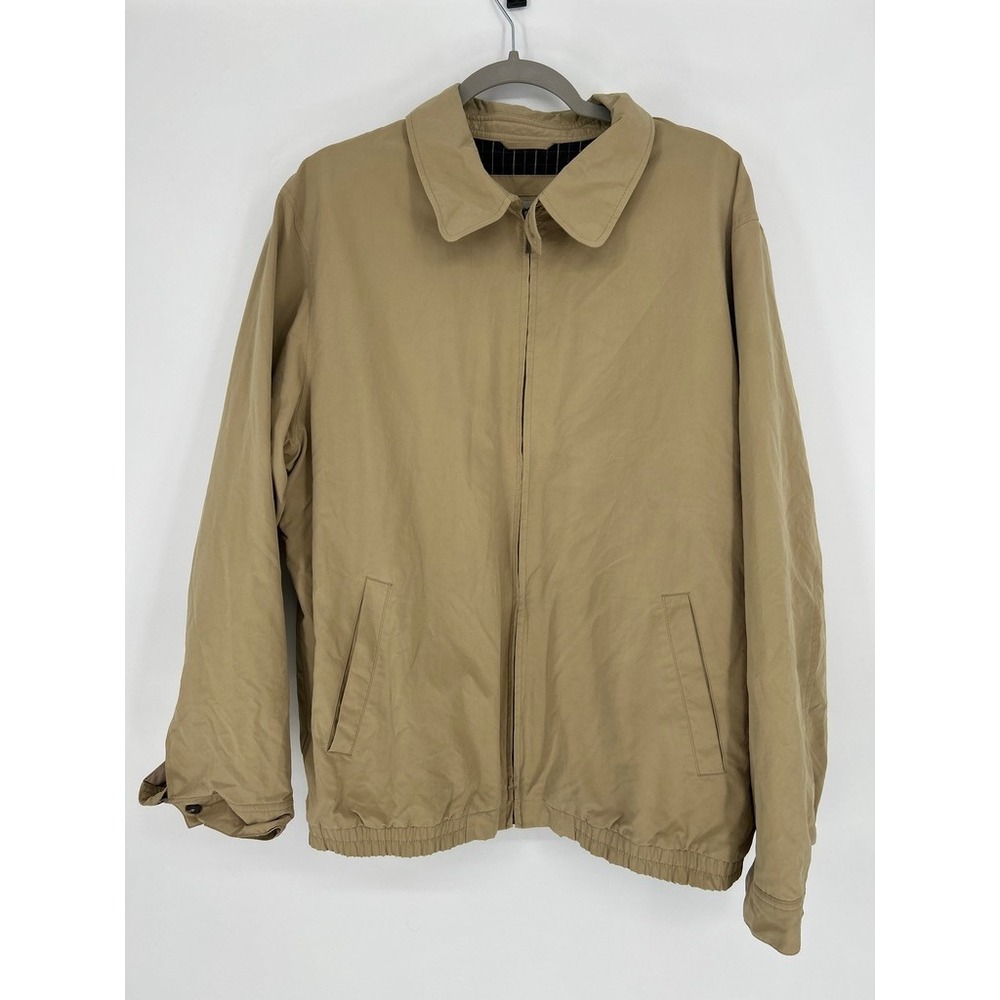 L.L.Bean Mens L Tan Harrington Bomber Jacket Full Zip Old Money Retro Normcore